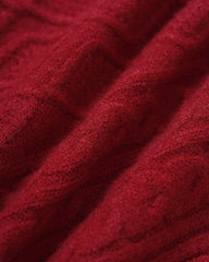Red V Neck Knit Sweater