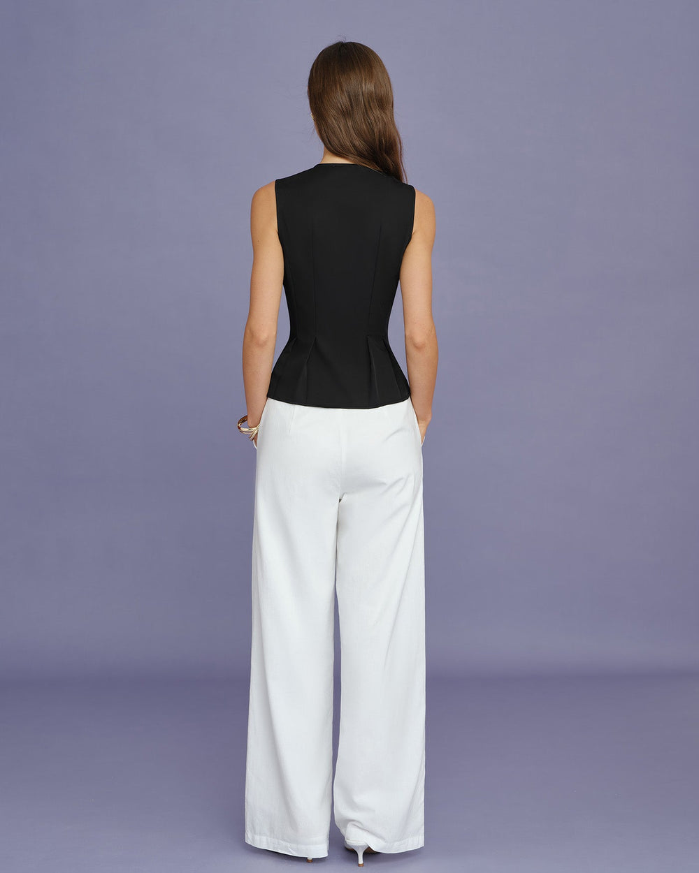 Black Solid Ruched Tank Top