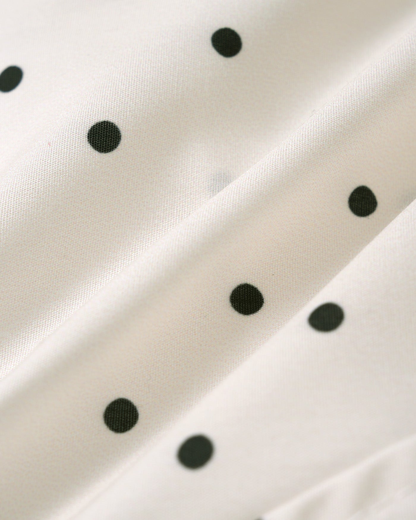 White Mandarin Collar Polka Dot Tee