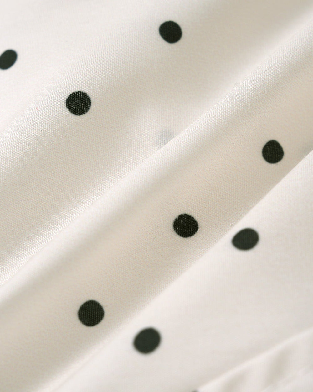 White Mandarin Collar Polka Dot Tee