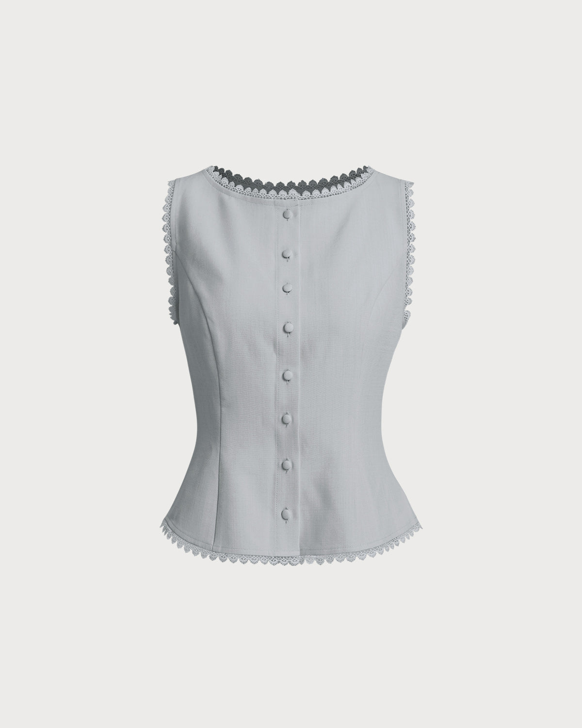 Blue Single Breasted Vest