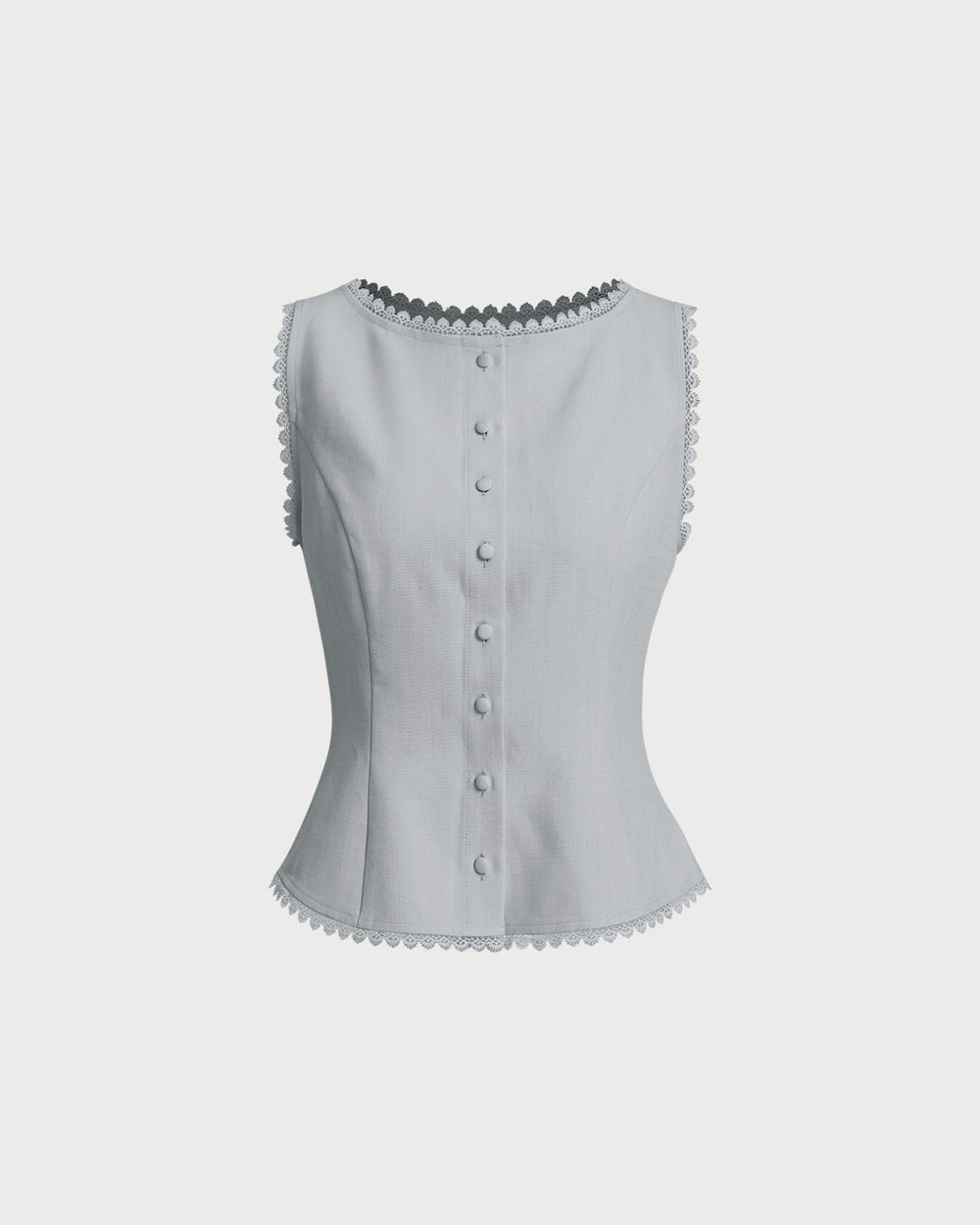 Blue Single Breasted Vest