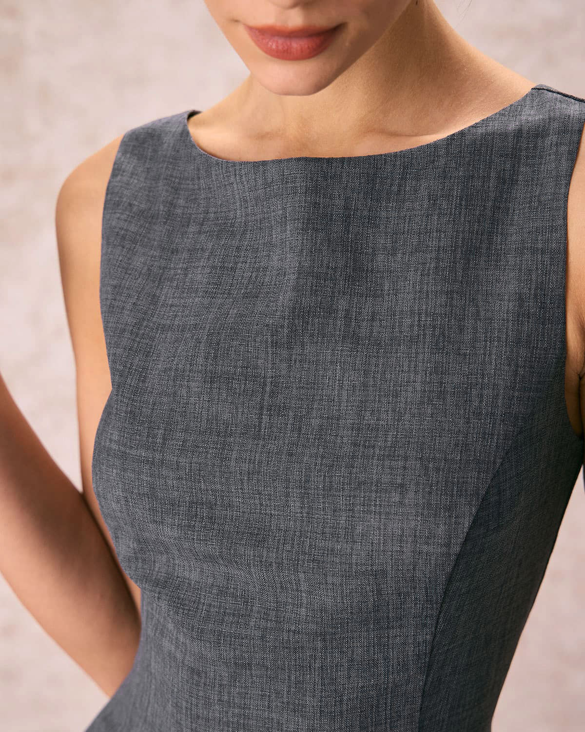 The Boat Neck Sleeveless Mini Dress
