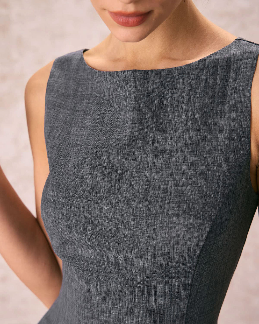 The Boat Neck Sleeveless Mini Dress