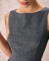 The Boat Neck Sleeveless Mini Dress