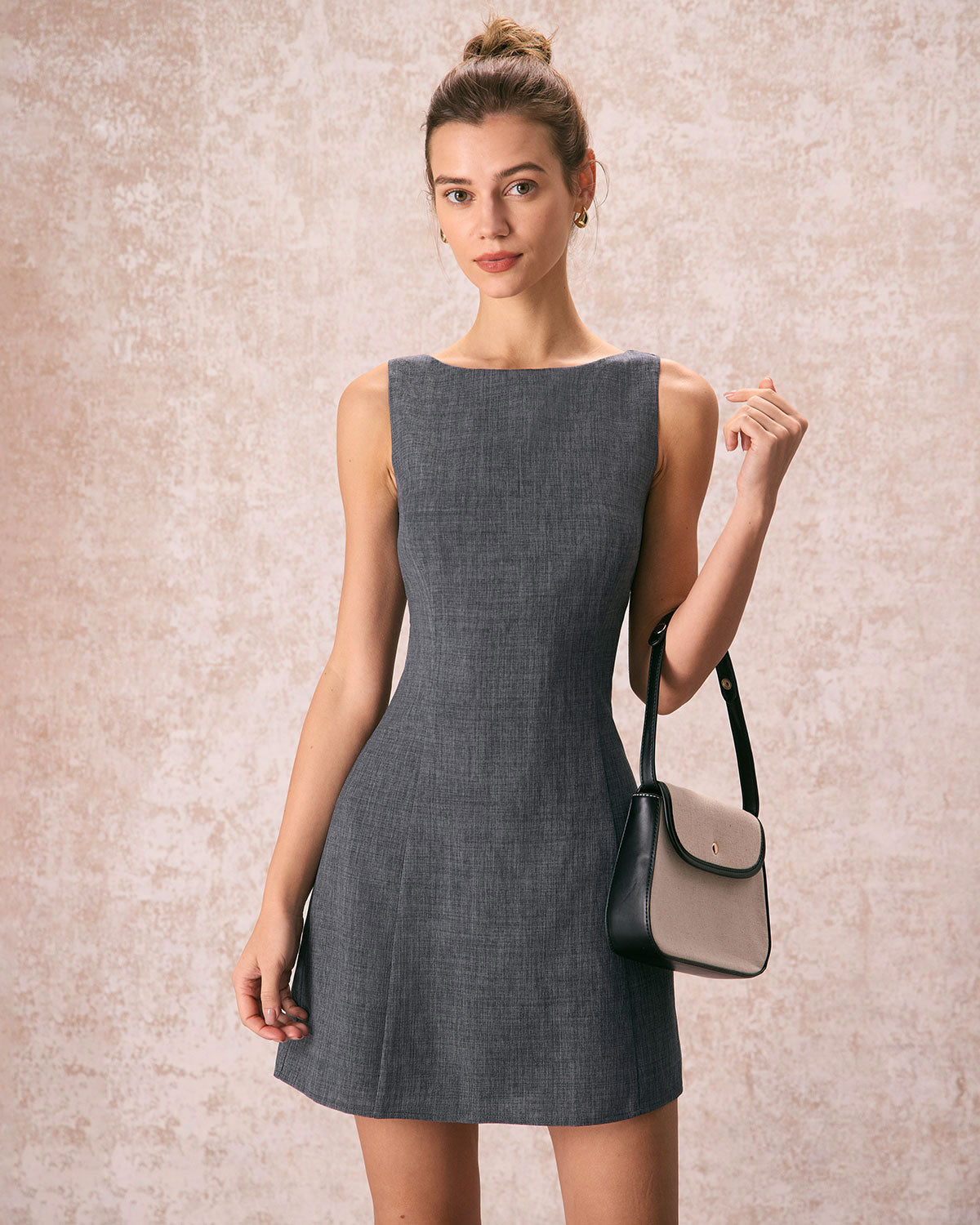 The Boat Neck Sleeveless Mini Dress