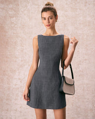 The Boat Neck Sleeveless Mini Dress