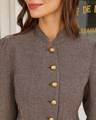 Brown Single Breasted Jacket