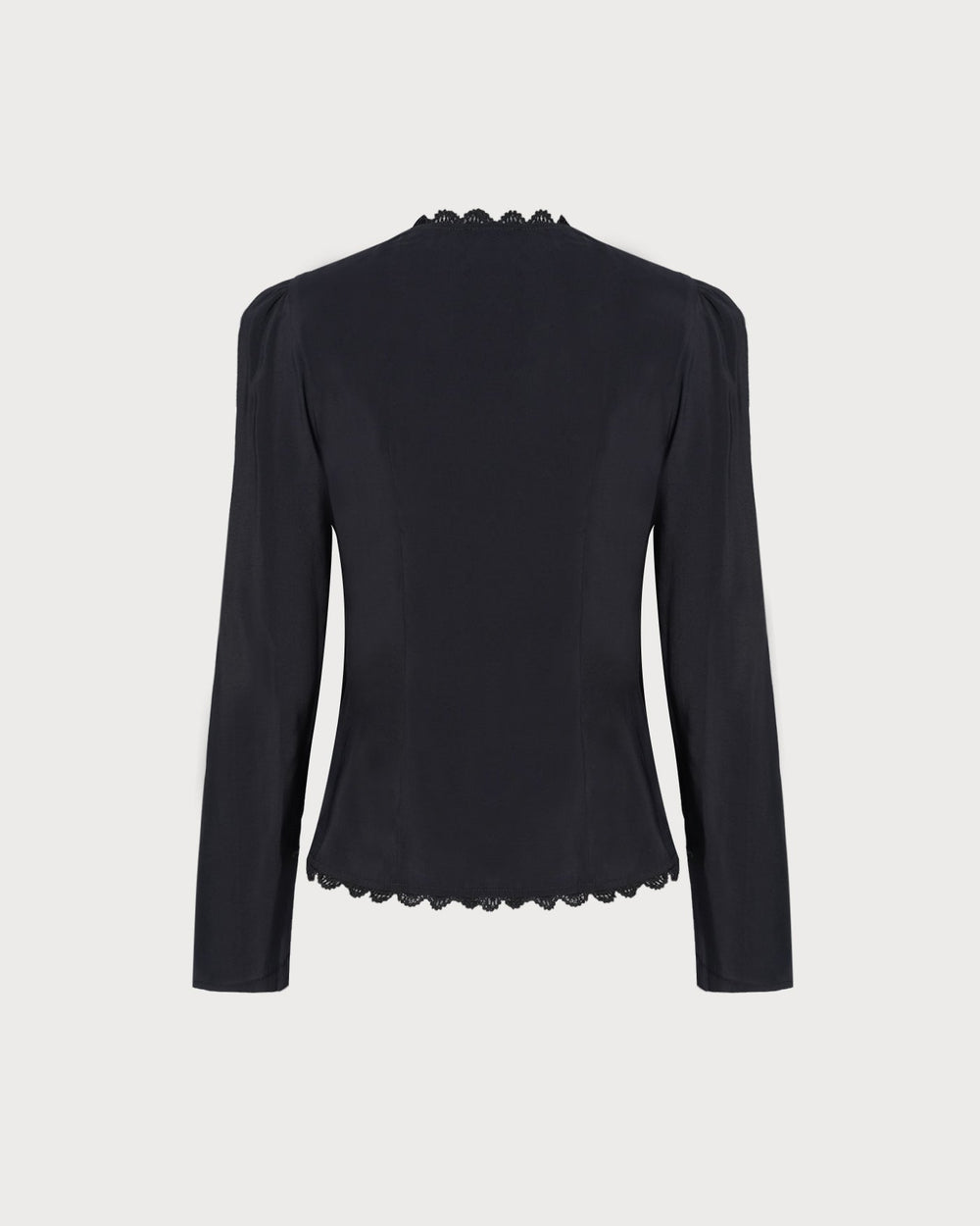 Black V Neck Lace Blouse