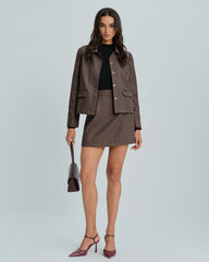 Brown A-Line Mini Skirt
