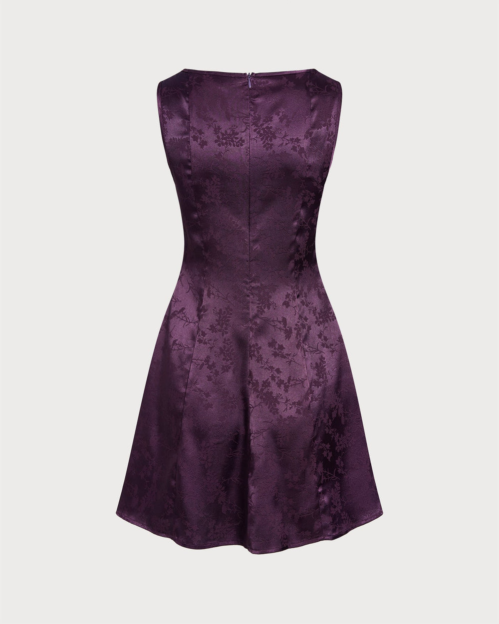Purple Sleeveless Floral Mini Dress