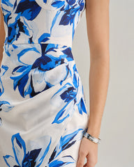 Blue Floral Bohemian Slip Maxi Dress