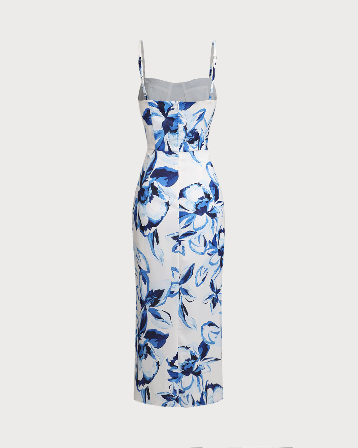 Blue Floral Bohemian Slip Maxi Dress