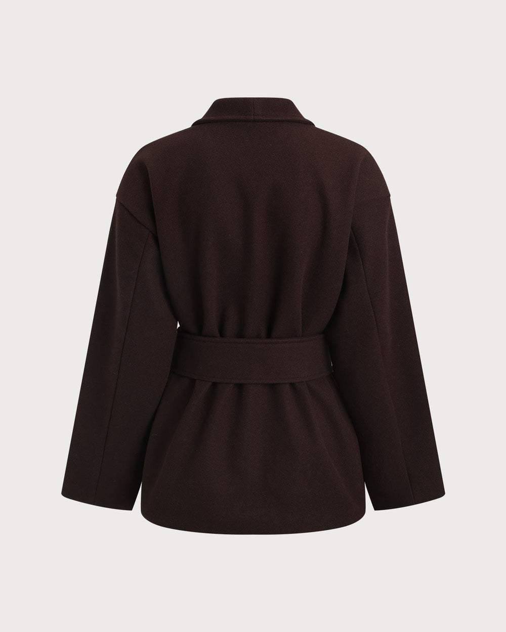 Coffee Belted Shawl Coat