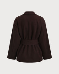 Coffee Belted Shawl Coat