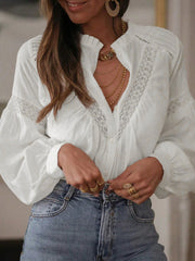 White Button Ruffled Shirt