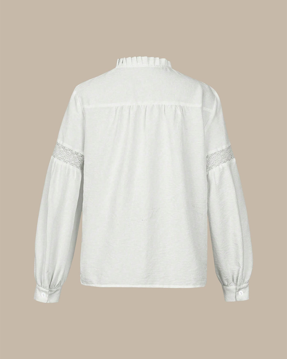 White Button Ruffled Shirt