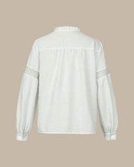 White Button Ruffled Shirt