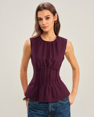 Purple Ruched Tank Top