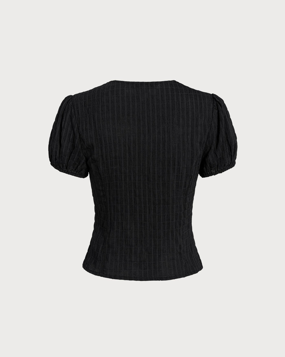 Black Jacquard Lace Button Blouse