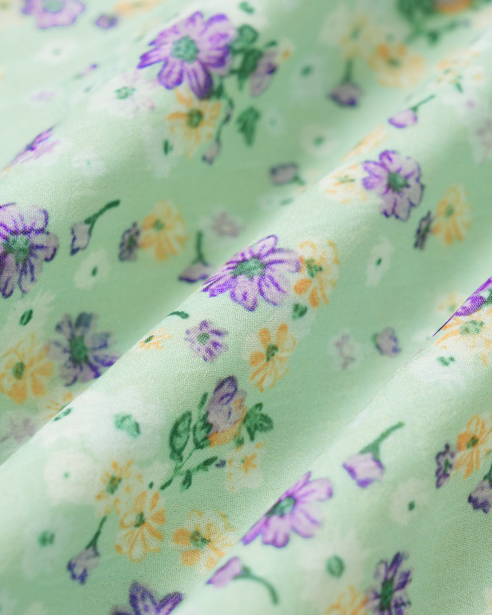 Green Floral Tie Straight Skirt