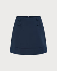 Navy Pocket Mini Skirt