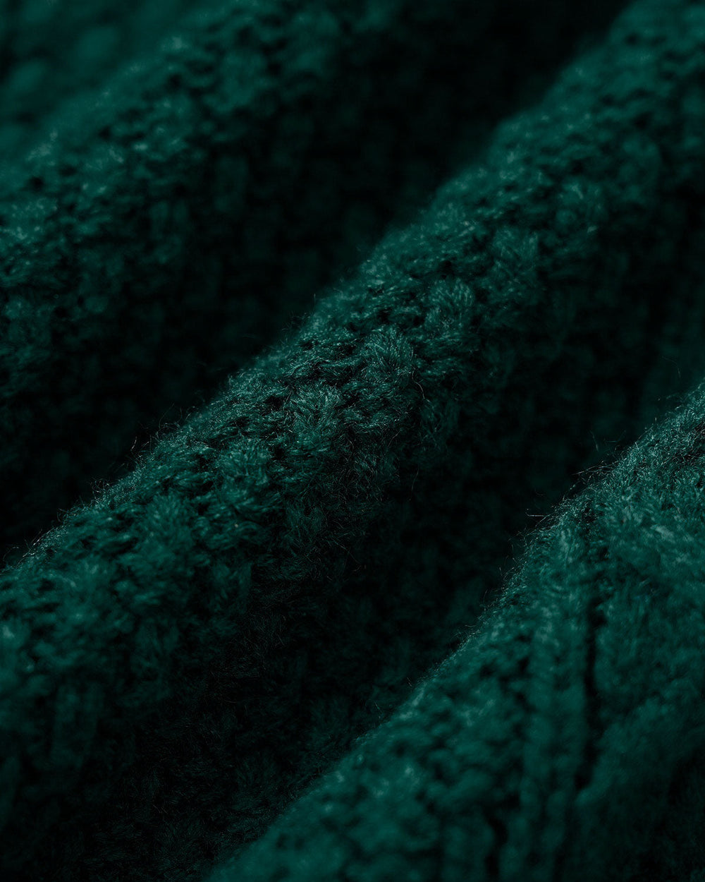Green Mock Neck Lantern Sleeve Sweater
