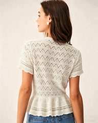 Apricot Textured Single Breasted Cardigan