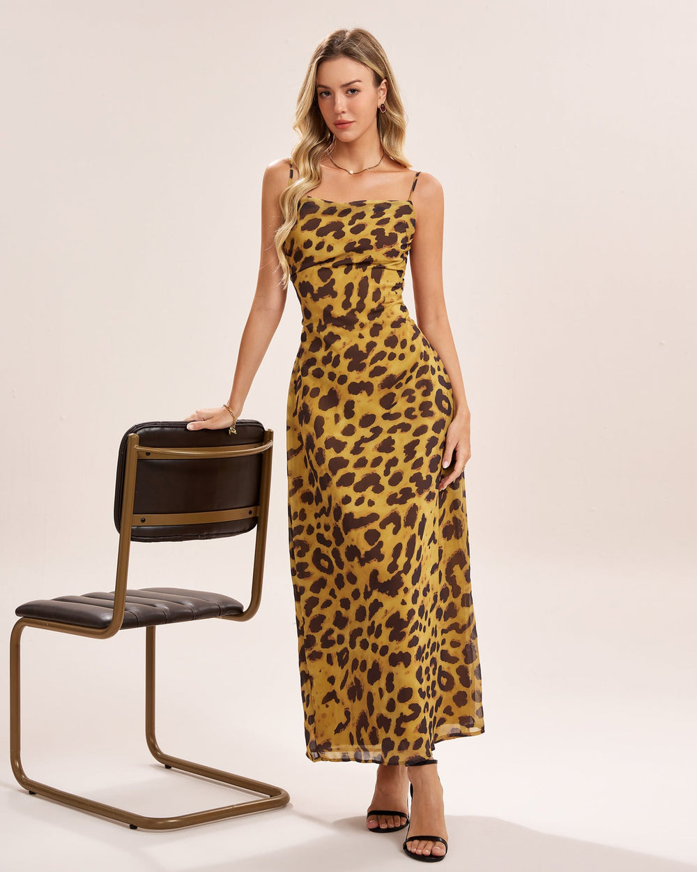 Yellow X Cross Slip Maxi Dress